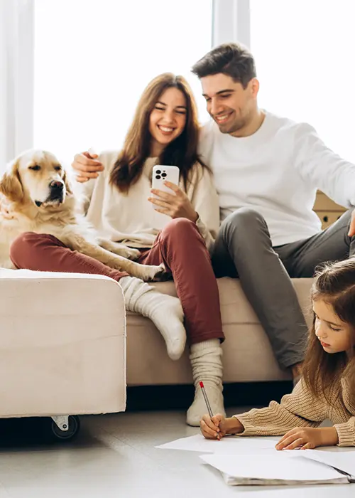 Family relaxing together